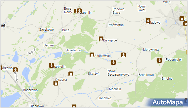 mapa Sokołowice gmina Przemęt, Sokołowice gmina Przemęt na mapie Targeo