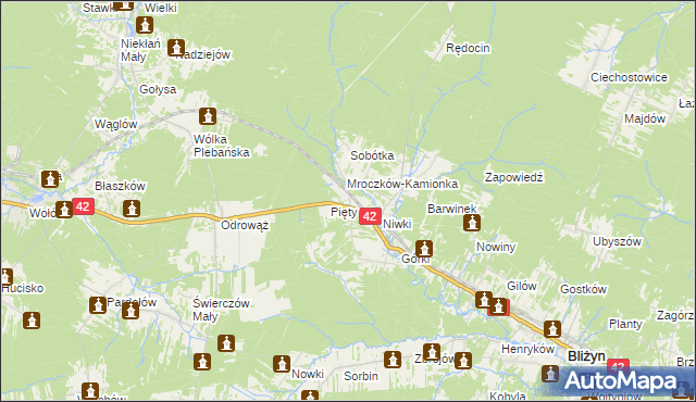 mapa Sołtyków gmina Bliżyn, Sołtyków gmina Bliżyn na mapie Targeo