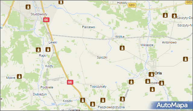 mapa Spiczki, Spiczki na mapie Targeo