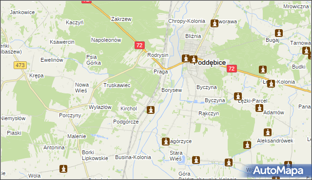 mapa Stacja Poddębice, Stacja Poddębice na mapie Targeo