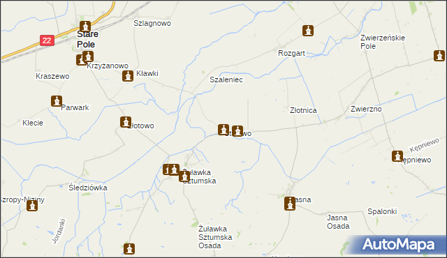 mapa Stalewo, Stalewo na mapie Targeo