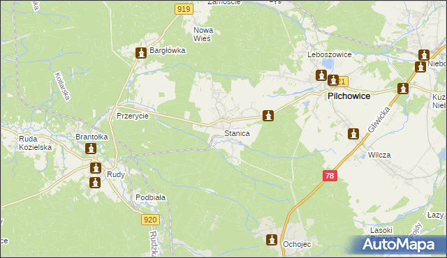 mapa Stanica, Stanica na mapie Targeo