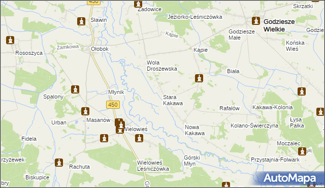 mapa Stara Kakawa, Stara Kakawa na mapie Targeo
