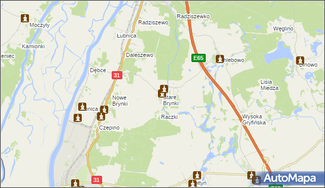 mapa Stare Brynki, Stare Brynki na mapie Targeo