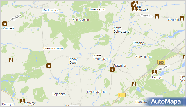 mapa Stare Dzierzążno, Stare Dzierzążno na mapie Targeo