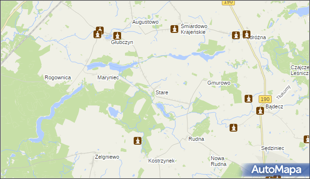 mapa Stare gmina Wysoka, Stare gmina Wysoka na mapie Targeo