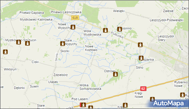 mapa Stare Kozłowo, Stare Kozłowo na mapie Targeo