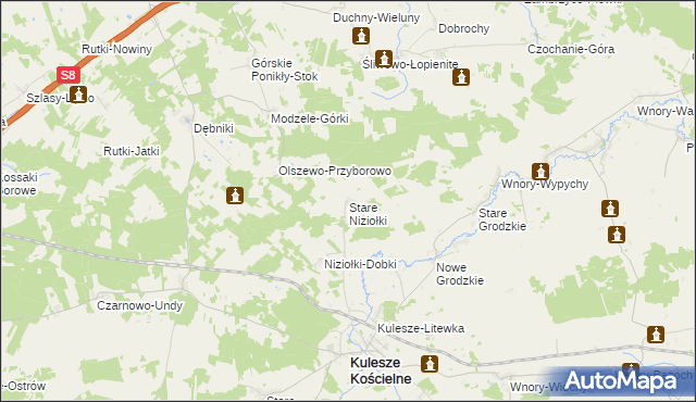 mapa Stare Niziołki, Stare Niziołki na mapie Targeo