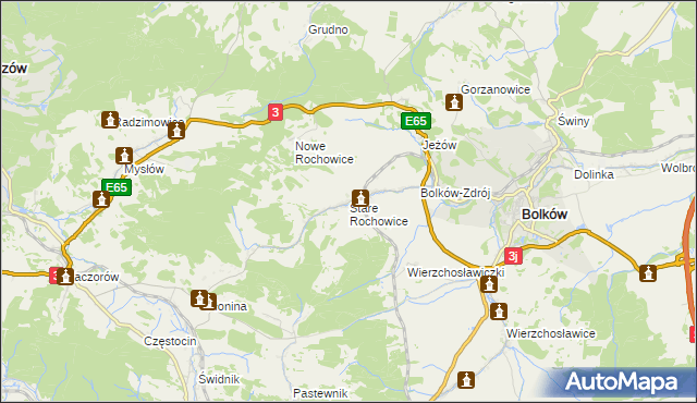 mapa Stare Rochowice, Stare Rochowice na mapie Targeo