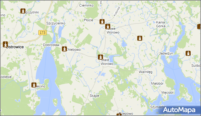 mapa Stare Worowo, Stare Worowo na mapie Targeo