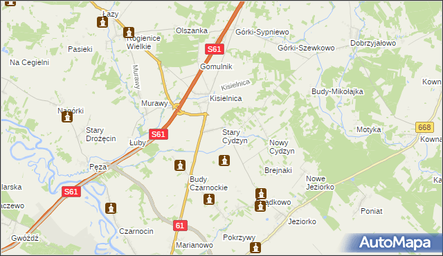 mapa Stary Cydzyn, Stary Cydzyn na mapie Targeo