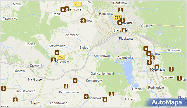 mapa Stefanówek, Stefanówek na mapie Targeo