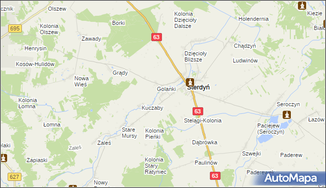 mapa Stelągi, Stelągi na mapie Targeo