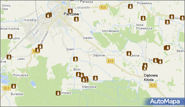 mapa Stępków, Stępków na mapie Targeo