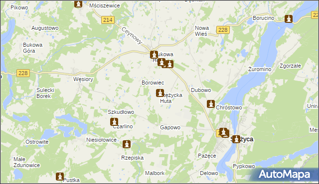 mapa Stężycka Huta, Stężycka Huta na mapie Targeo