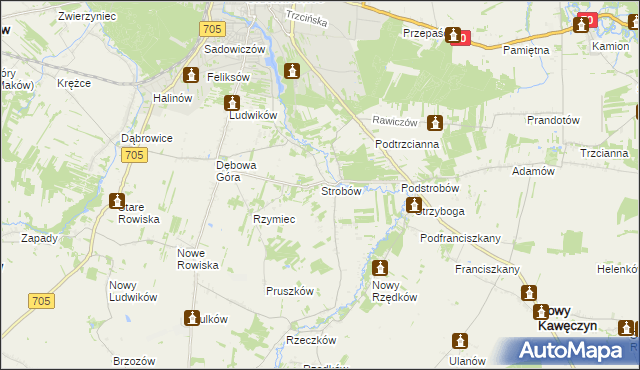 mapa Strobów, Strobów na mapie Targeo