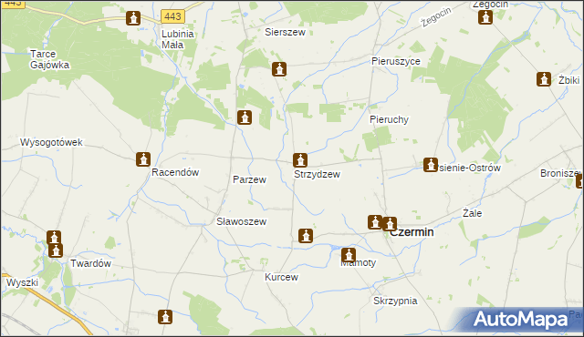 mapa Strzydzew, Strzydzew na mapie Targeo