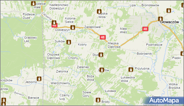 mapa Studnie, Studnie na mapie Targeo