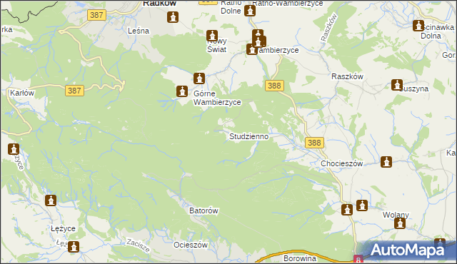 mapa Studzienno, Studzienno na mapie Targeo