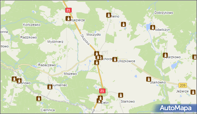 mapa Suchorze, Suchorze na mapie Targeo