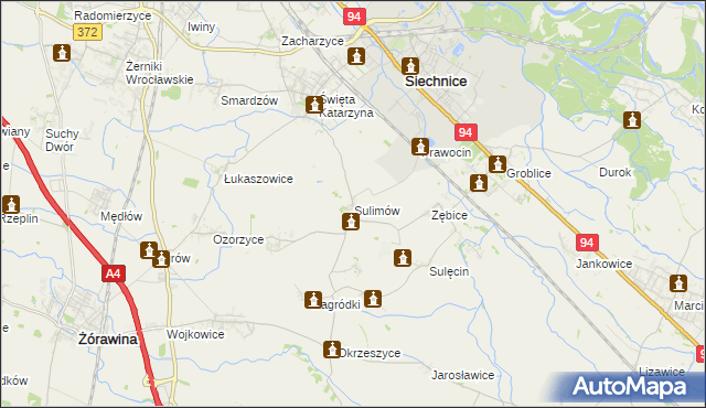 mapa Sulimów gmina Siechnice, Sulimów gmina Siechnice na mapie Targeo