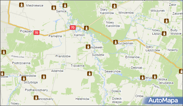 mapa Suliszew, Suliszew na mapie Targeo