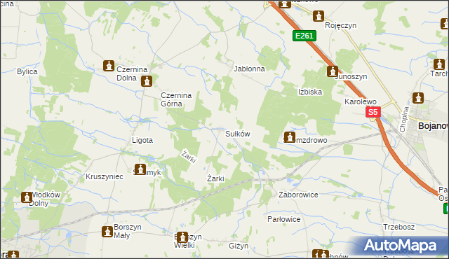 mapa Sułków gmina Góra, Sułków gmina Góra na mapie Targeo