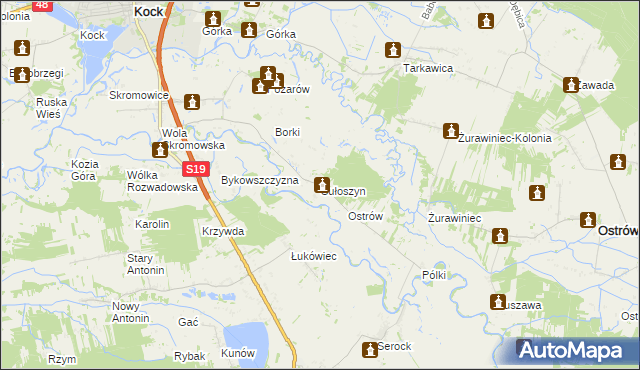 mapa Sułoszyn gmina Firlej, Sułoszyn gmina Firlej na mapie Targeo