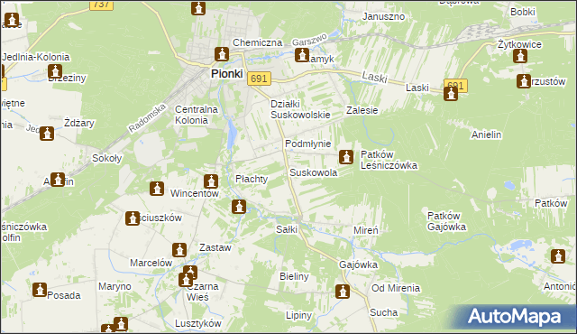 mapa Suskowola, Suskowola na mapie Targeo
