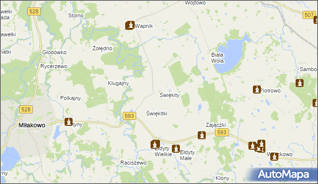 mapa Świękity, Świękity na mapie Targeo