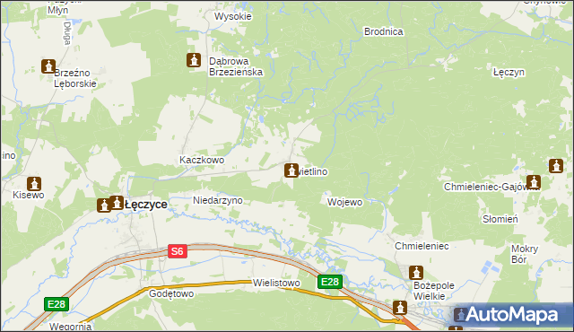 mapa Świetlino, Świetlino na mapie Targeo