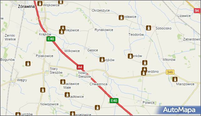 mapa Swojków gmina Domaniów, Swojków gmina Domaniów na mapie Targeo