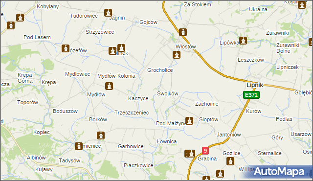 mapa Swojków gmina Lipnik, Swojków gmina Lipnik na mapie Targeo