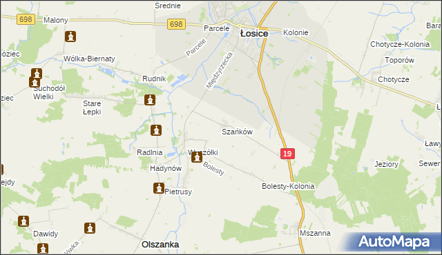 mapa Szańków, Szańków na mapie Targeo