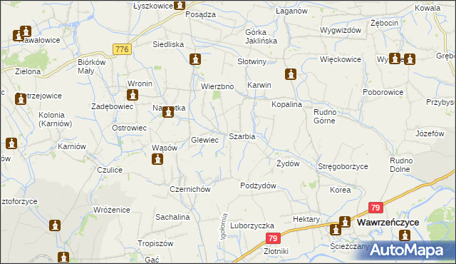 mapa Szarbia, Szarbia na mapie Targeo