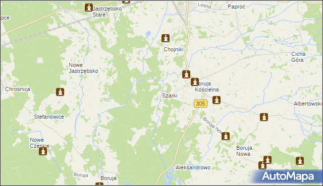 mapa Szarki gmina Nowy Tomyśl, Szarki gmina Nowy Tomyśl na mapie Targeo