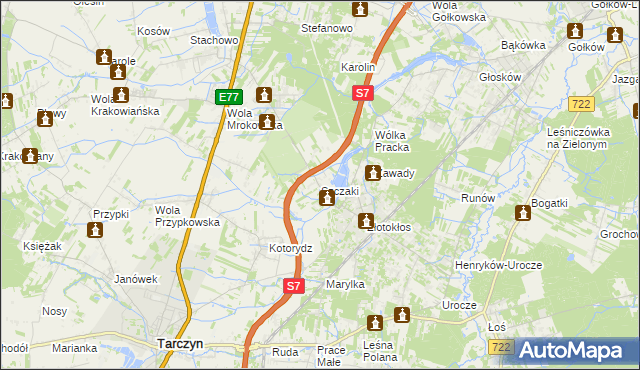 mapa Szczaki, Szczaki na mapie Targeo