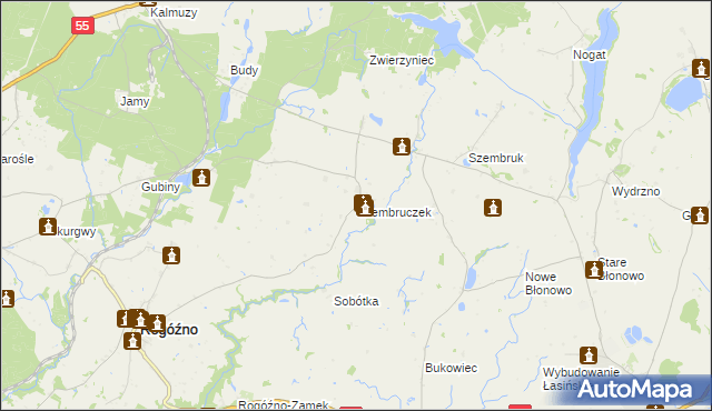 mapa Szembruczek, Szembruczek na mapie Targeo