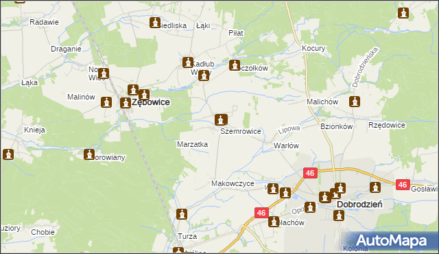 mapa Szemrowice, Szemrowice na mapie Targeo