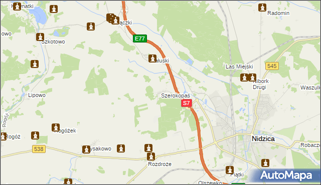 mapa Szerokopaś, Szerokopaś na mapie Targeo
