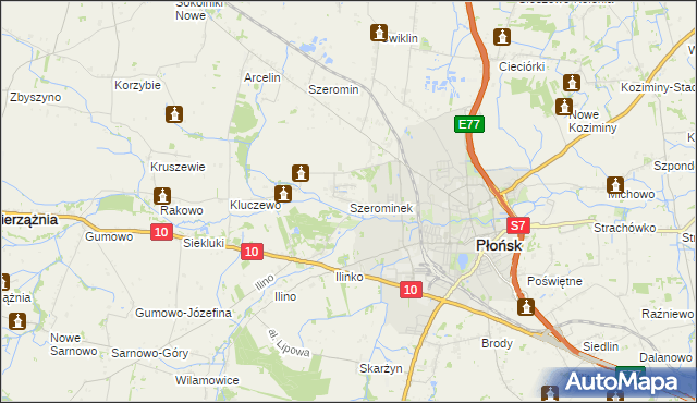 mapa Szerominek, Szerominek na mapie Targeo