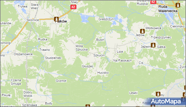 mapa Szkucin, Szkucin na mapie Targeo