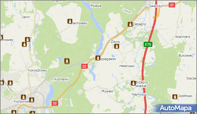 mapa Szpęgawsk, Szpęgawsk na mapie Targeo