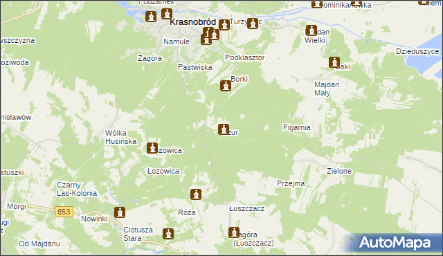 mapa Szur, Szur na mapie Targeo
