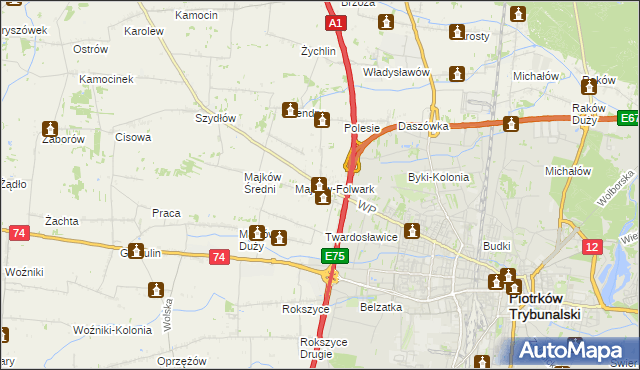 mapa Szydłówka gmina Grabica, Szydłówka gmina Grabica na mapie Targeo