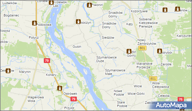 mapa Szymanowice Duże, Szymanowice Duże na mapie Targeo