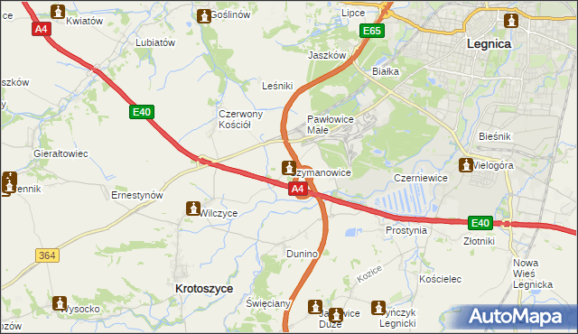 mapa Szymanowice gmina Krotoszyce, Szymanowice gmina Krotoszyce na mapie Targeo