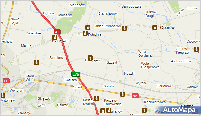 mapa Szymanówka gmina Oporów, Szymanówka gmina Oporów na mapie Targeo