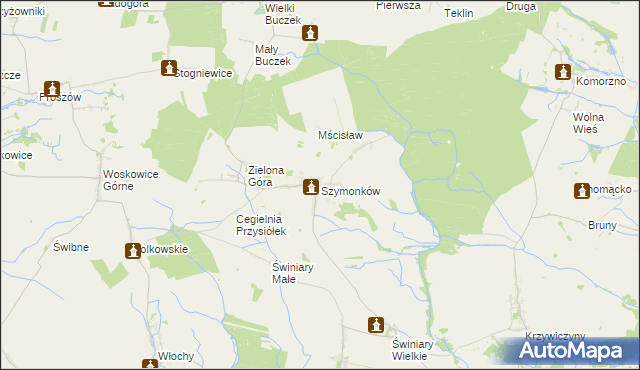 mapa Szymonków, Szymonków na mapie Targeo