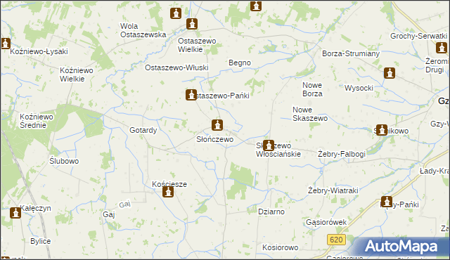 mapa Szyszki gmina Gzy, Szyszki gmina Gzy na mapie Targeo